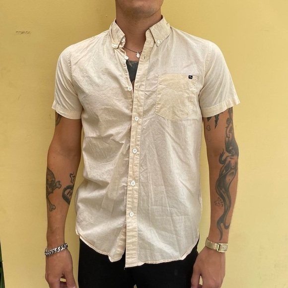 Lost at Sea men’s yellow abstract print button down sz s - Picture 1 of 6